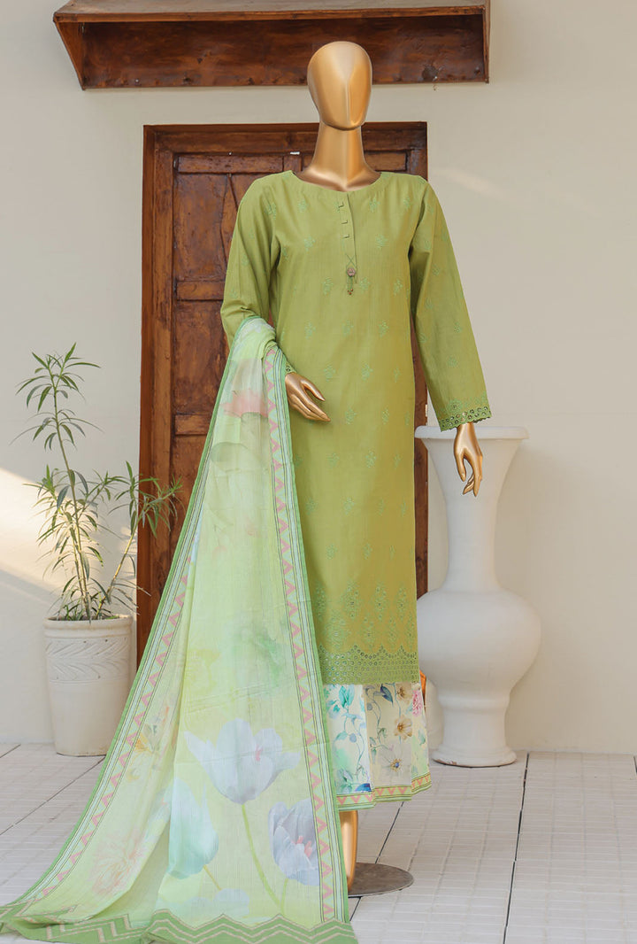 Oriental by Hz Textiles Unstitched 3 Piece Embroidered Cambric Cotton Suit OPS-03 - Winter Collection