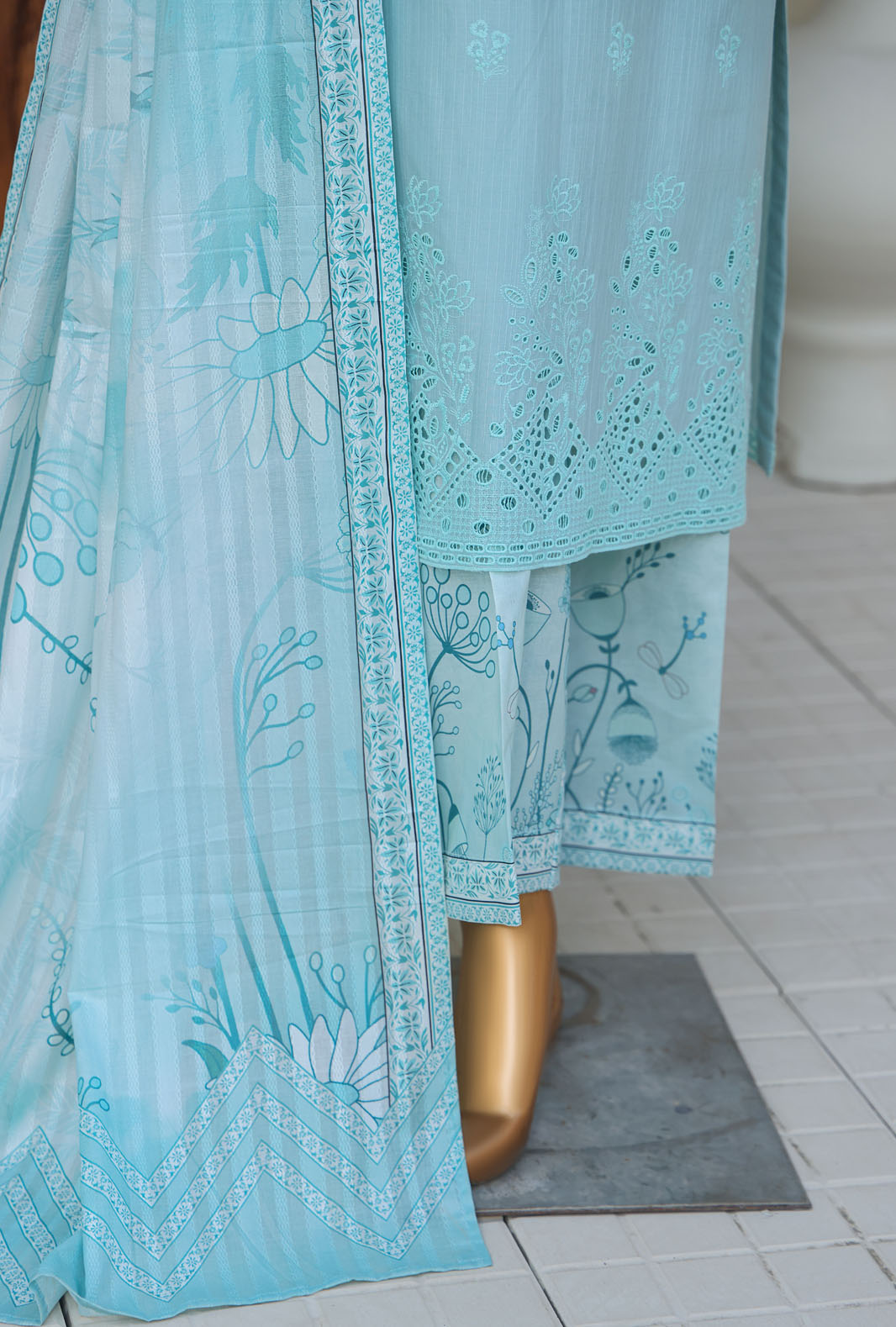 Oriental by Hz Textiles Unstitched 3 Piece Embroidered Cambric Cotton Suit OPS-04 - Winter Collection