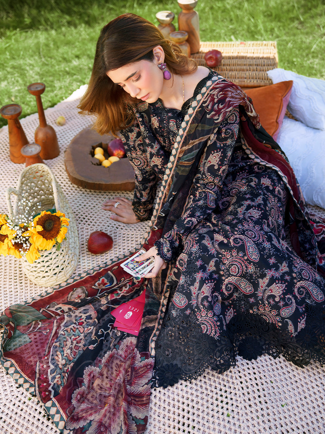 Sunset Muse by Izel Unstitched Embroidered Lawn 3 Piece Suit Oraya - Eid Collection