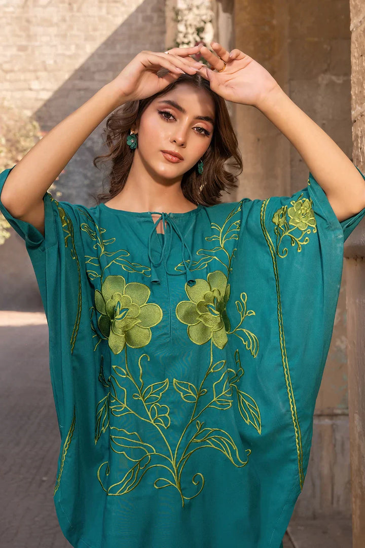 Dhaga Women Pret Embroidered 2 Piece poly cambric Mystic Green SS25DSE143 - Summer Collection