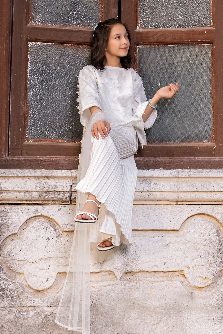 Dhaga Kids Pret Embroidred Lace Net 2 Piece Butterfly Whisper SS25SDE004 - Summer Collection