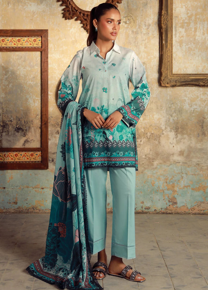 Elara by Sahar Unstitched Printed 3 Piece Cambric SHR25EP Ocean Flora - Casual Collection