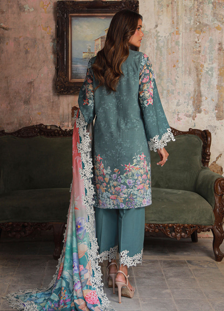Sahar Embroidered Cotton Viscose Suits Unstitched 3 Piece SHR25FU AW1-25-18 Ocean Jewel - Winter Collection