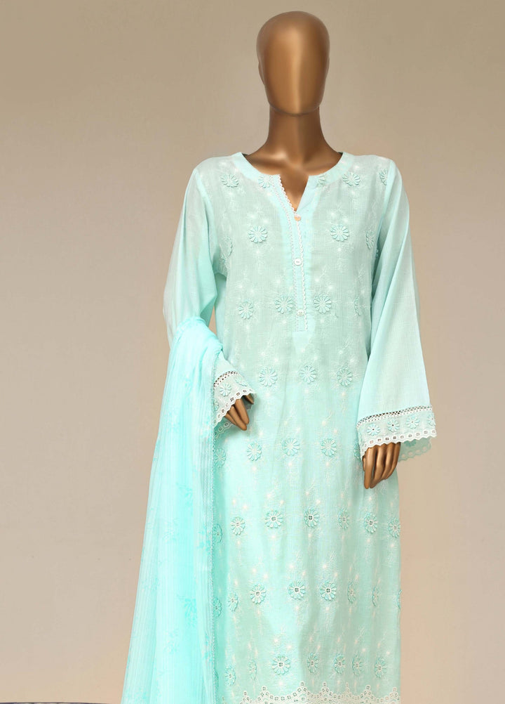 HZ Textiles RTW Chikankari Lawn 3 Piece Suit HZ26PCL OCEAN HUE SBE-3P-076 - Casual Collection