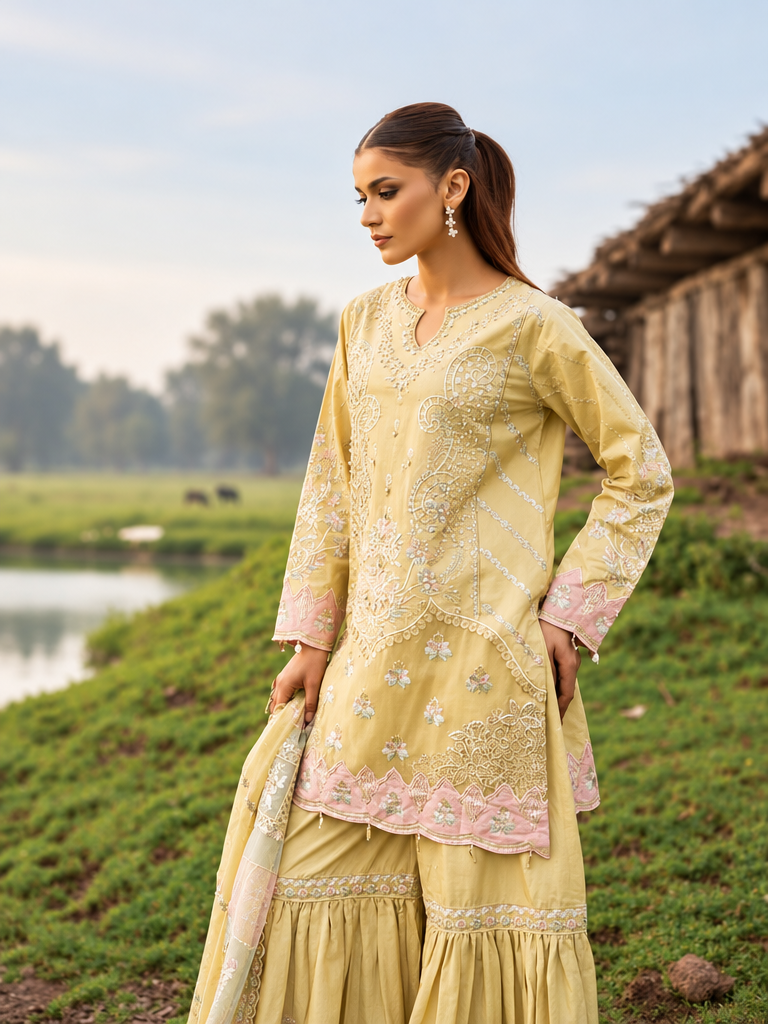 Dastaan by Zebtan Unstitched Embroidered Tassal Silk 3 Piece Suit ZB26UD DZ-07 - Festive Collection