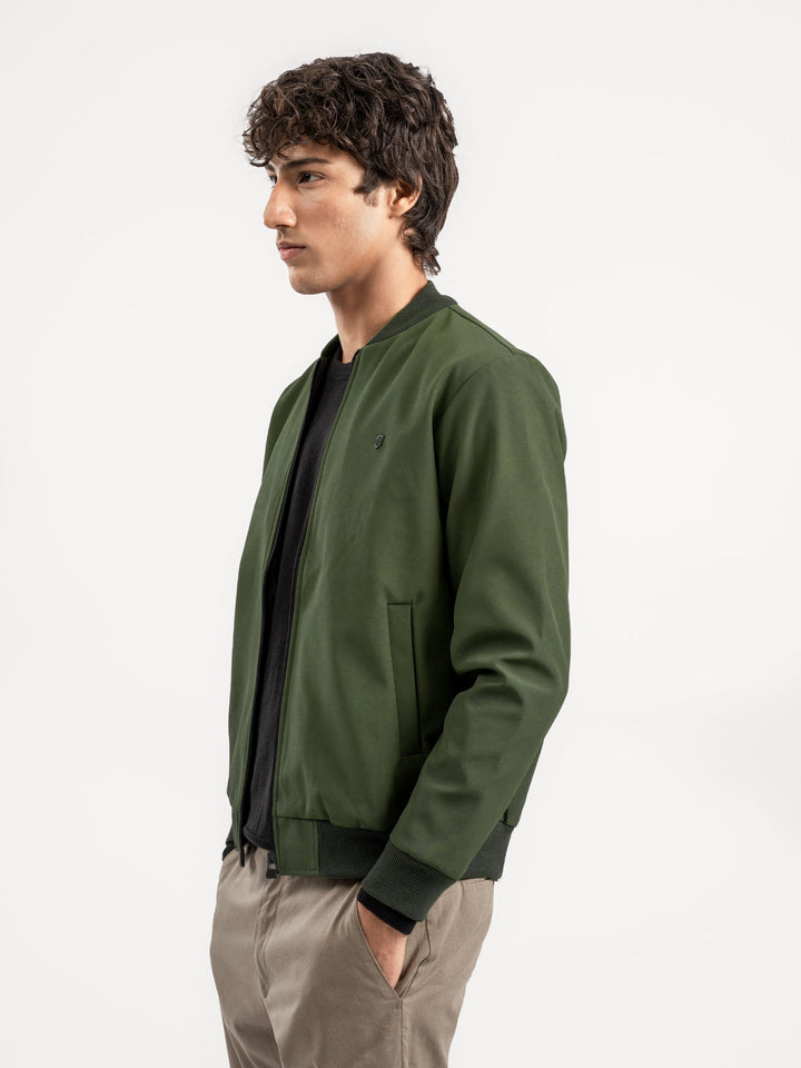 Brumano Mens RTW Solids Poly 1 Piece Olive Green Winter Collection