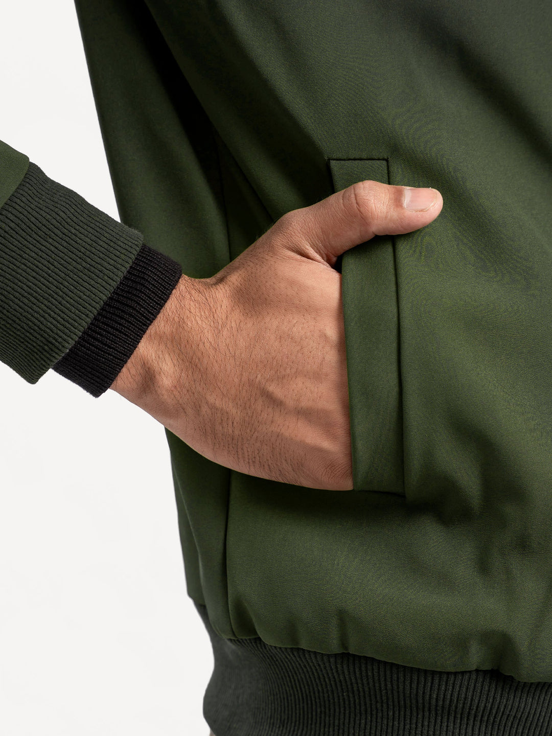 Brumano Mens RTW Solids Poly 1 Piece Olive Green Winter Collection