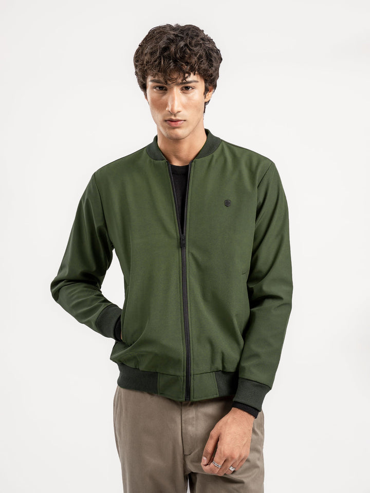 Brumano Mens RTW Solids Poly 1 Piece Olive Green Winter Collection