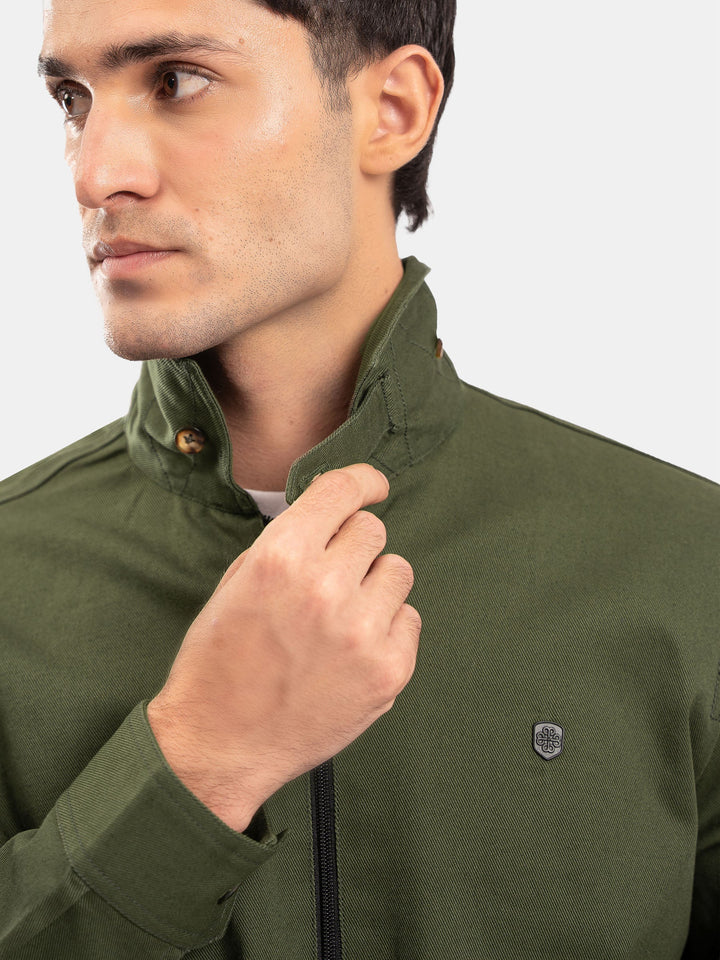 Brumano Mens RTW Solids Poly Jacket Suit Olive Green Twill Collar Winter Collection