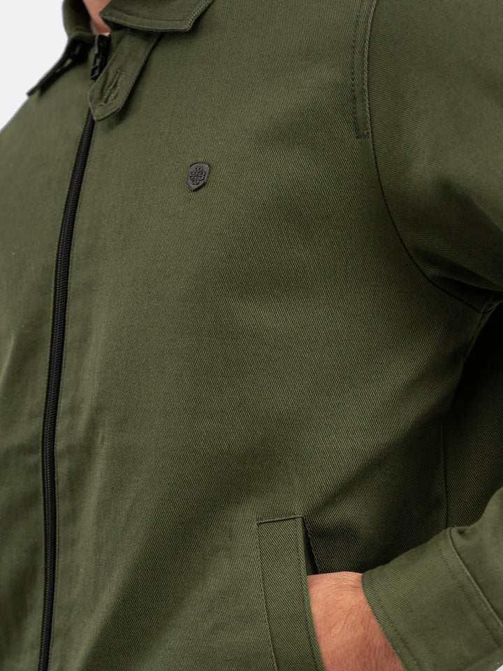 Brumano Mens RTW Solids Poly Jacket Suit Olive Green Twill Collar Winter Collection
