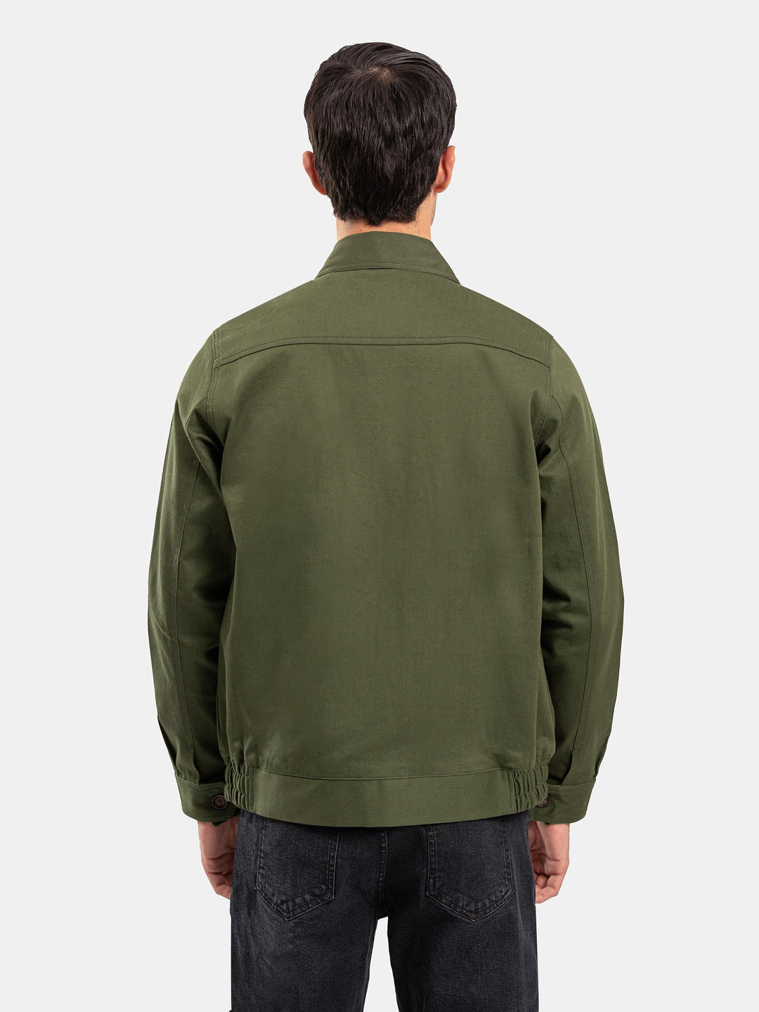 Brumano Mens RTW Solids Poly Jacket Suit Olive Green Twill Collar Winter Collection