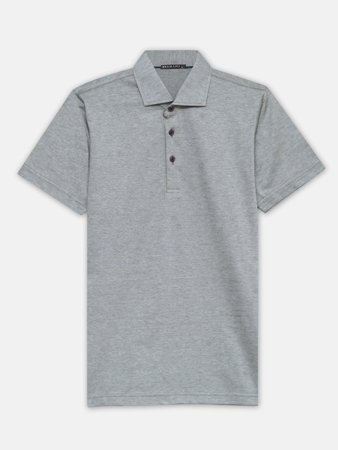 Brumano Mens RTW Solids Cotton Polo T-Shirt Blue Striped Cutaway Collar Casual Collection