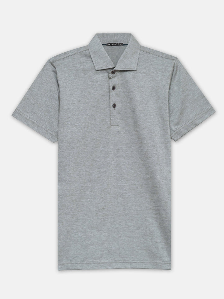 Brumano Mens RTW Solids Cotton Polo T-Shirt Blue Striped Cutaway Collar Casual Collection