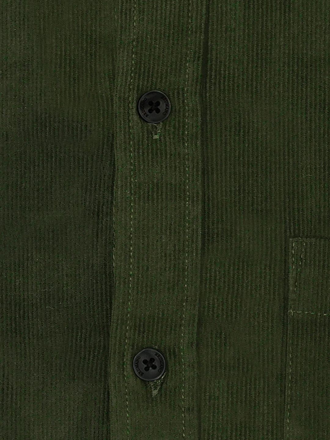 Brumano Ready To Wear Shirts Men 1 Piece Cotton Olive Green Corduroy Shirt 0-31-025-4470 - Summer Collection