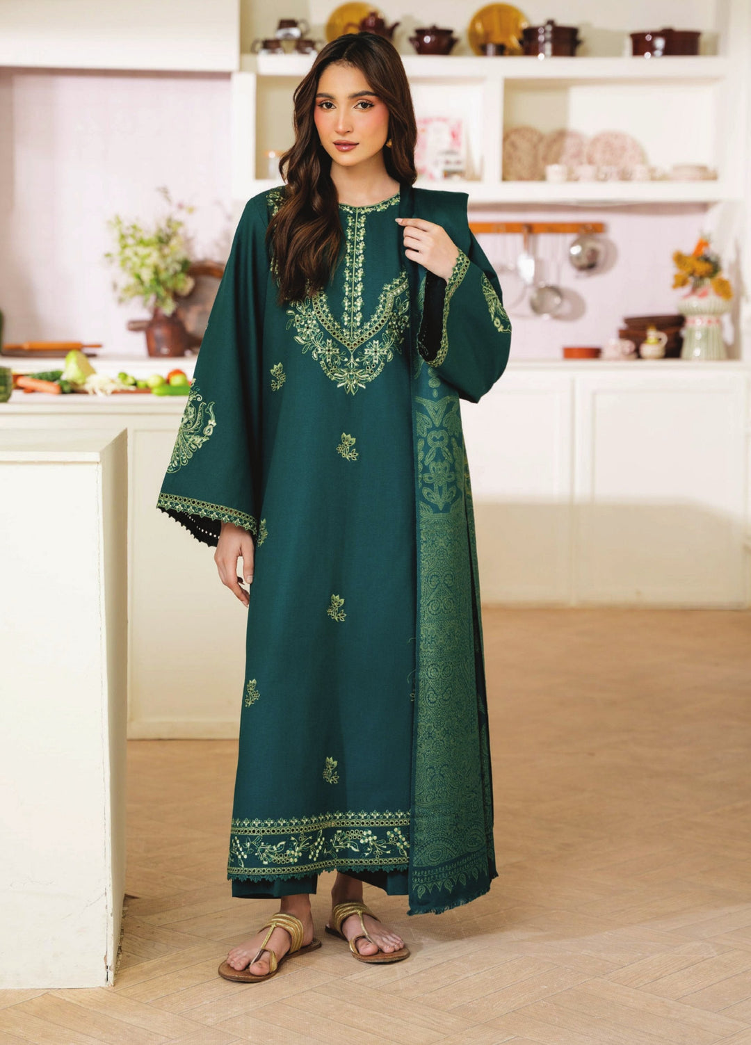 Onara by Humdum Unstitched Embroidered Khaddar 3 Piece Suit HD26UKO D-08 - Winter Collection