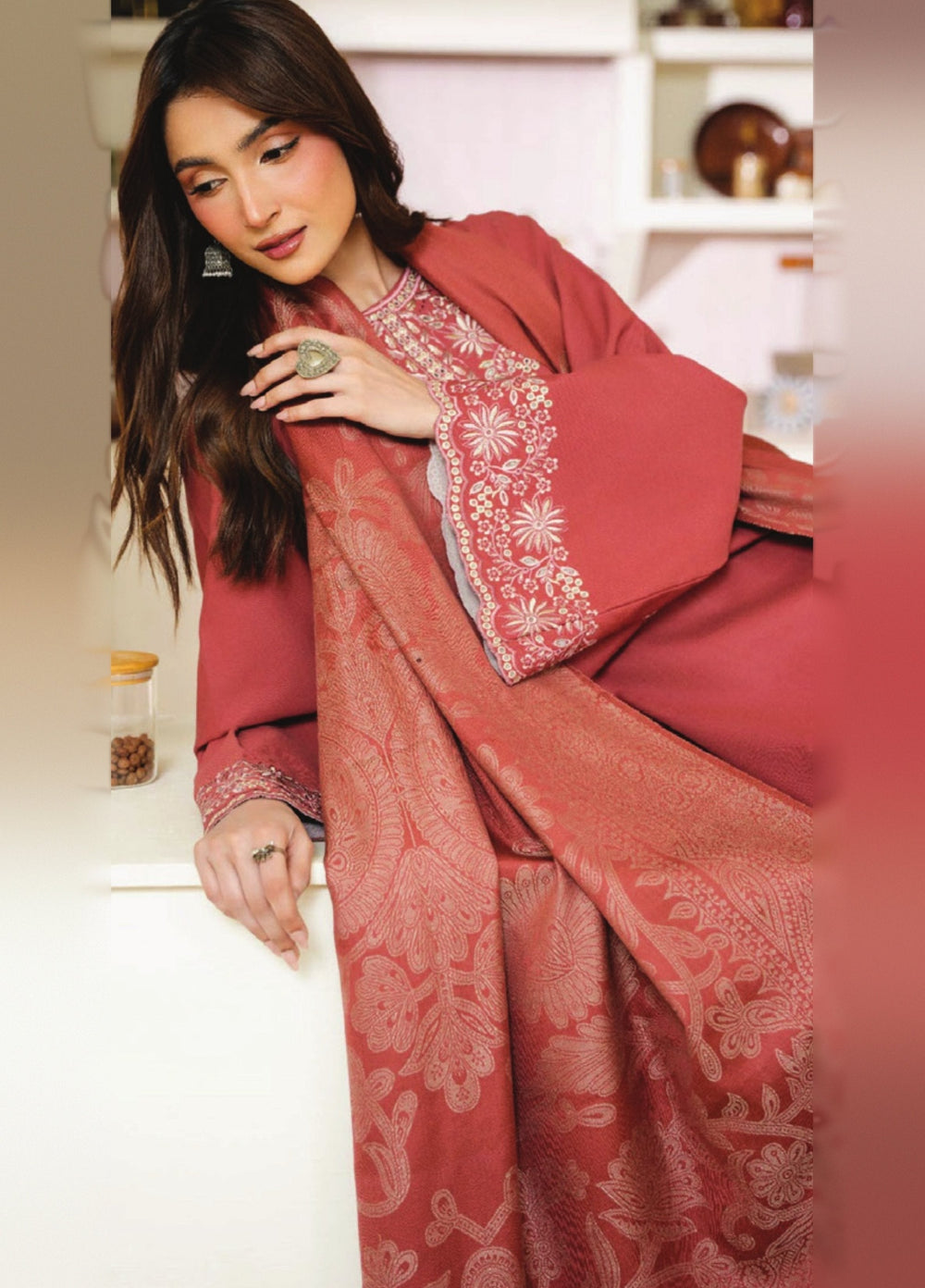 Onara by Humdum Unstitched Embroidered Khaddar 3 Piece Suit HD26UKO D-09 - Winter Collection