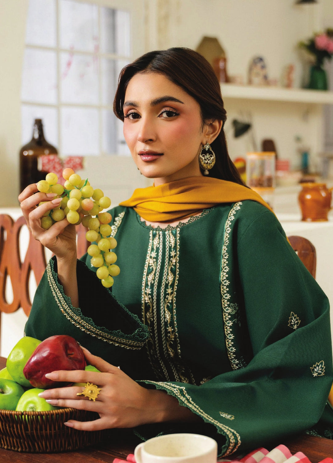 Onara by Humdum Unstitched Embroidered Khaddar 3 Piece Suit HD26UKO D-10 - Winter Collection