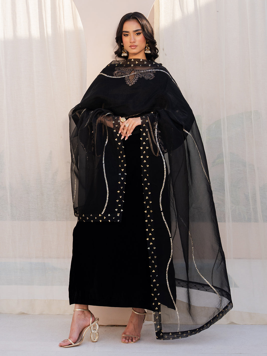 Le Tresor by Izel Pret Embroidered Velvet 3 Piece Suit Orabel - Festive Collection