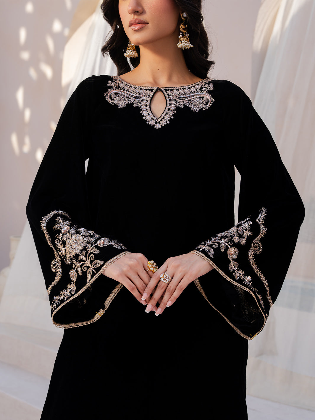 Le Tresor by Izel Pret Embroidered Velvet 3 Piece Suit Orabel - Festive Collection