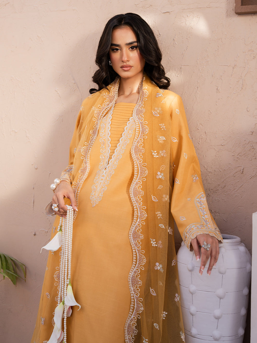 Le Tresor by Izel Pret Embroidered Velvet 3 Piece Suit Oria - Festive Collection