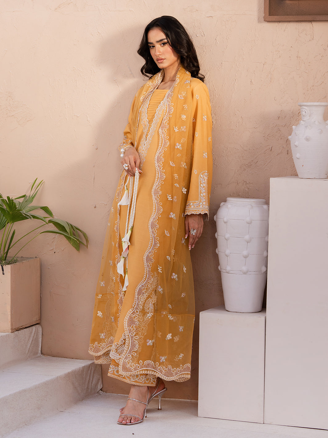 Le Tresor by Izel Pret Embroidered Velvet 3 Piece Suit Oria - Festive Collection