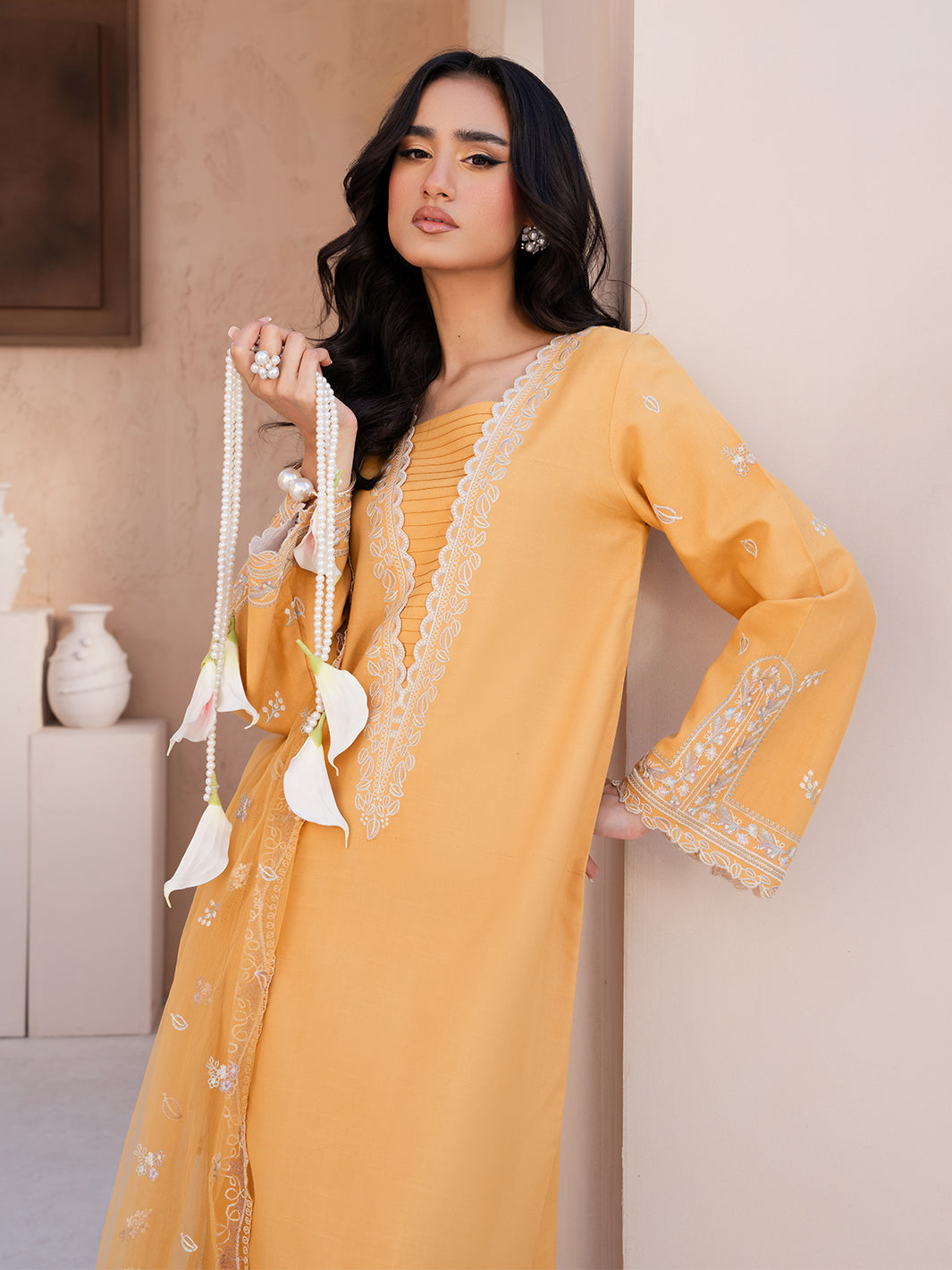Le Tresor by Izel Pret Embroidered Velvet 3 Piece Suit Oria - Festive Collection