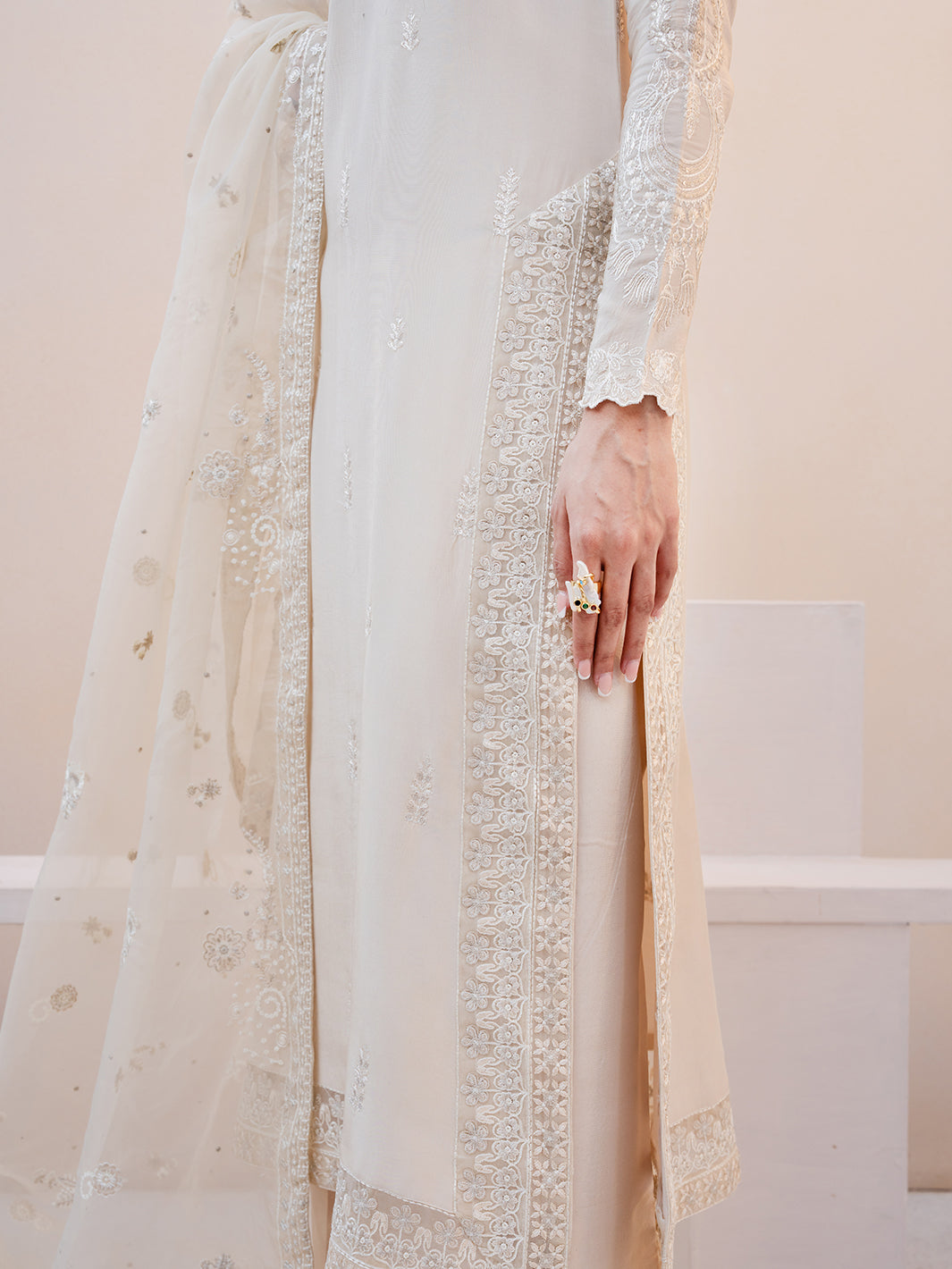 Le Tresor by Izel Pret Embroidered Velvet 3 Piece Suit Orsine - Festive Collection