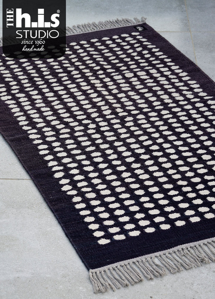 The h.i.s studio Area Rugs P.Dot R- 25003-Black/Bone