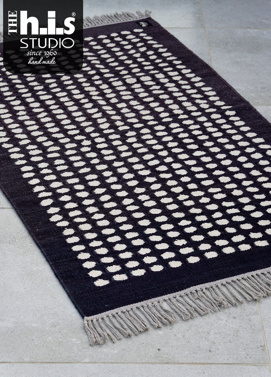 The h.i.s studio Area Rugs P.Dot R- 25003-Black/Bone