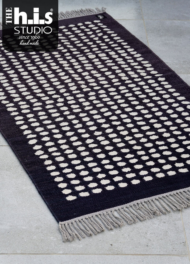 The h.i.s studio Area Rugs P.Dot R- 25003-Black/Bone
