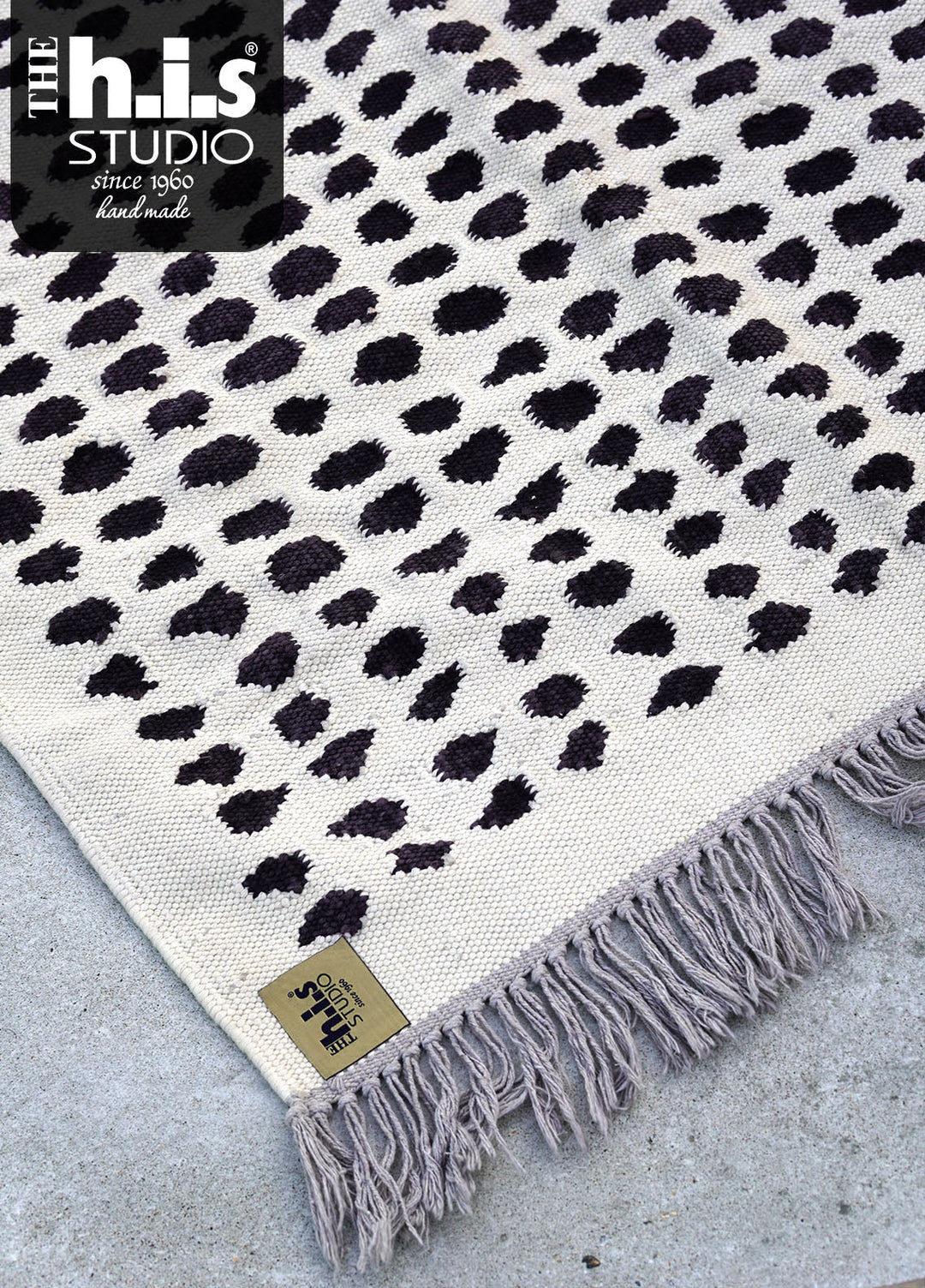 The h.i.s studio Area Rugs P.Dot R- 25003-Bone/Black
