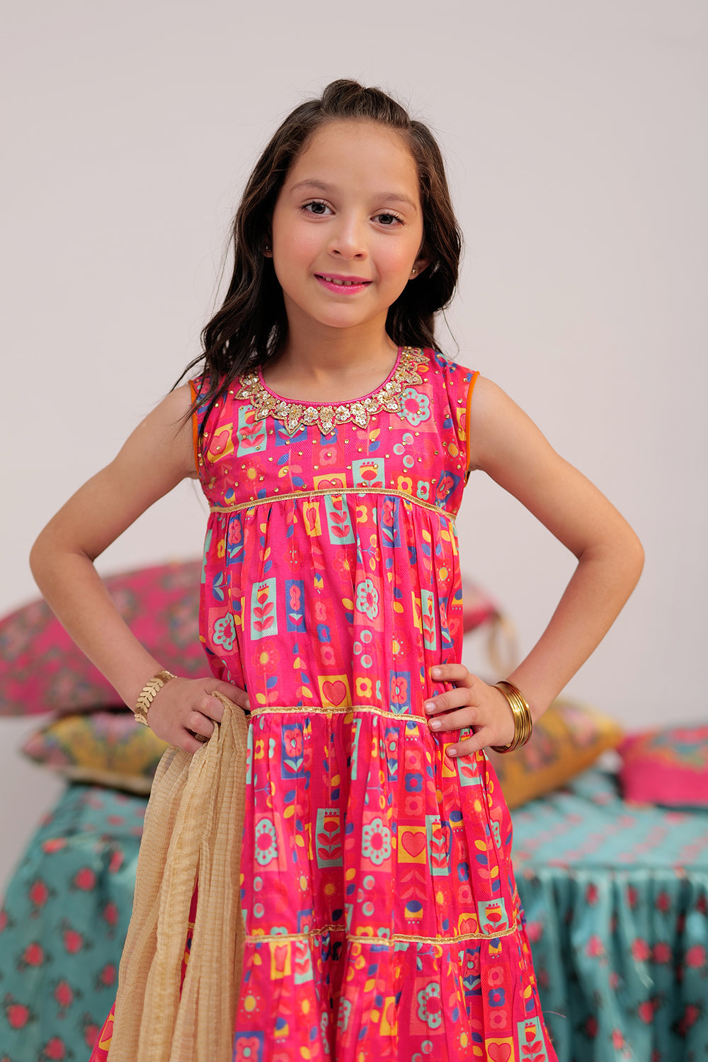 Senorita Kids RTW Multicolor Formal 3 Piece Suit Viscose Jacquard KDD-02406 - Winter Collection