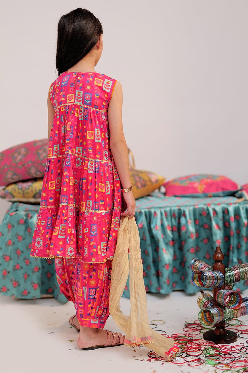 Senorita Kids RTW Multicolor Formal 3 Piece Suit Viscose Jacquard KDD-02406 - Winter Collection