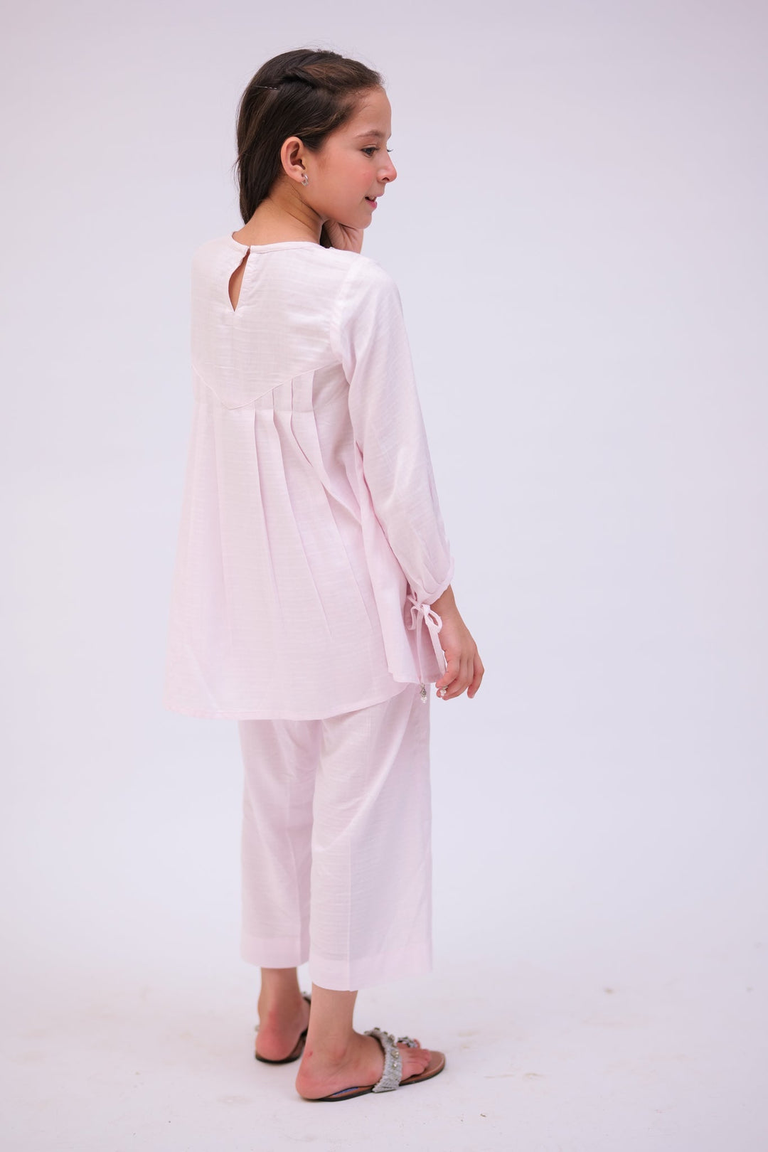 Senorita Kids RTW Light Pink Casual 2 Piece Suit Viscose Jacquard KAC-02782 - Summer Collection