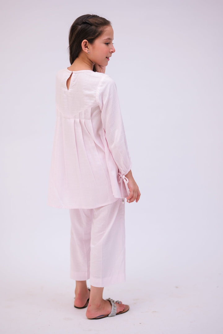 Senorita Kids RTW Light Pink Casual 2 Piece Suit Viscose Jacquard KAC-02782 - Summer Collection