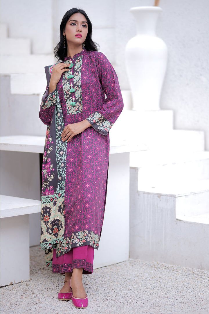 Senorita Women RTW Women Black and Multicolor Casual 3 Piece Suit Marina Printed Fabric LAD-02499 - Winter Collection