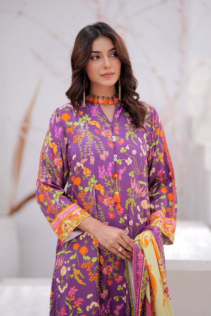 Senorita Women RTW Women Purple and Multicolor Casual 3 Piece Suit Marina Printed Fabric LAD-02474 - Winter Collection