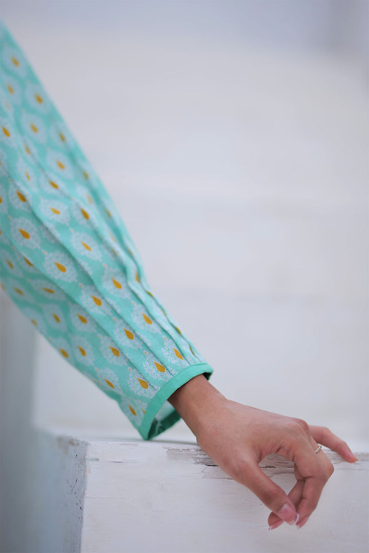 Senorita Women RTW Women Sea Green and Muliticolor Casual 3 Piece Suit Khaddar Printed LAD-02496 - Winter Collection