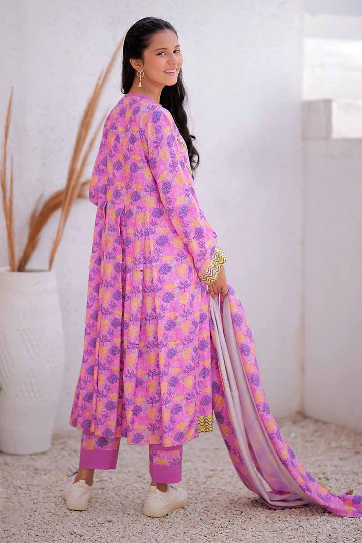 Senorita Girls RTW Girls Pink and Multicolor Casual 3 Piece Suit Marina Fabric Printed GAD-02476 - Winter Collection