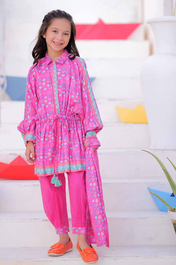 Senorita Kids RTW Purple and Multicolor Casual 3 Piece Suit Marina Printed KAD-02498 - Summer Collection