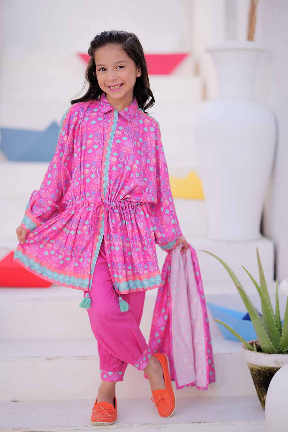Senorita Kids RTW Purple and Multicolor Casual 3 Piece Suit Marina Printed KAD-02498 - Summer Collection