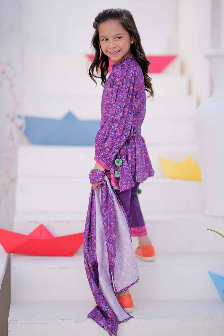 Senorita Kids RTW Purple and Multicolor Casual 3 Piece Suit Marina Printed KAD-02479 - Summer Collection