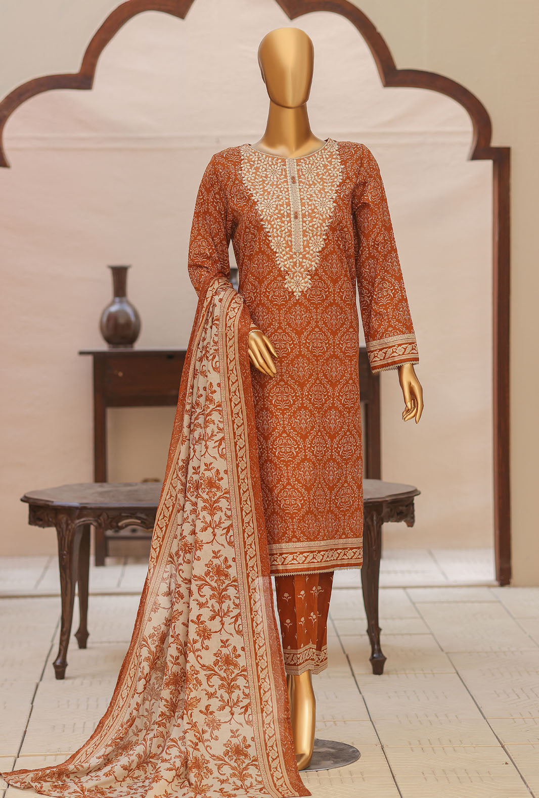 Daily Wear by HZ Textiles Unstitched Embroidered Lawn 3 Piece Suit PDW-3224 - Casual Collection