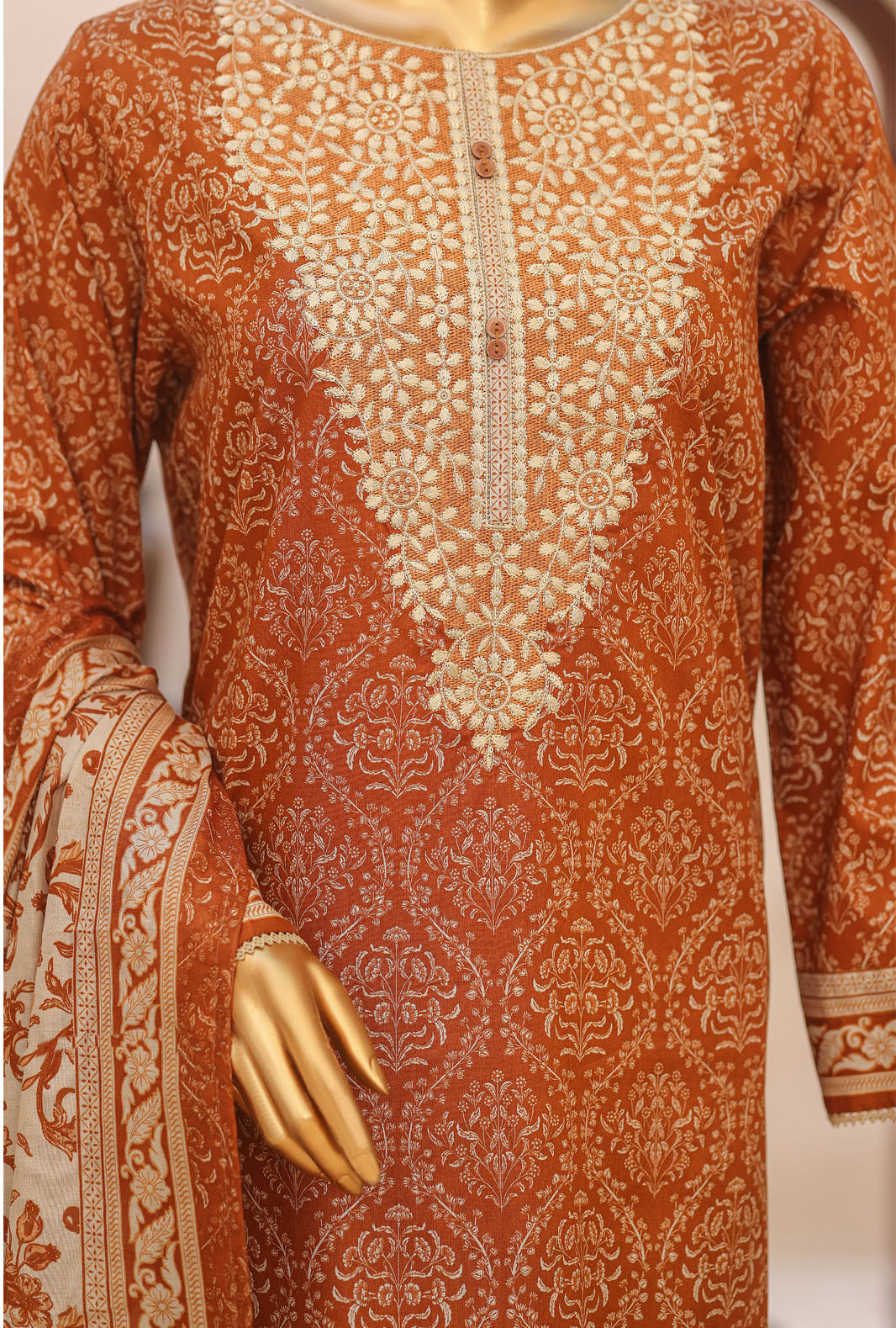 Daily Wear by HZ Textiles Unstitched Embroidered Lawn 3 Piece Suit PDW-3224 - Casual Collection