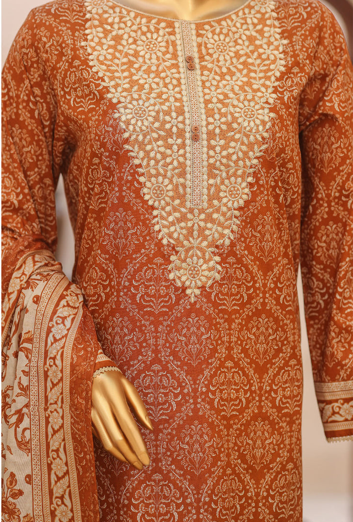 Daily Wear by HZ Textiles Unstitched Embroidered Lawn 3 Piece Suit PDW-3224 - Casual Collection