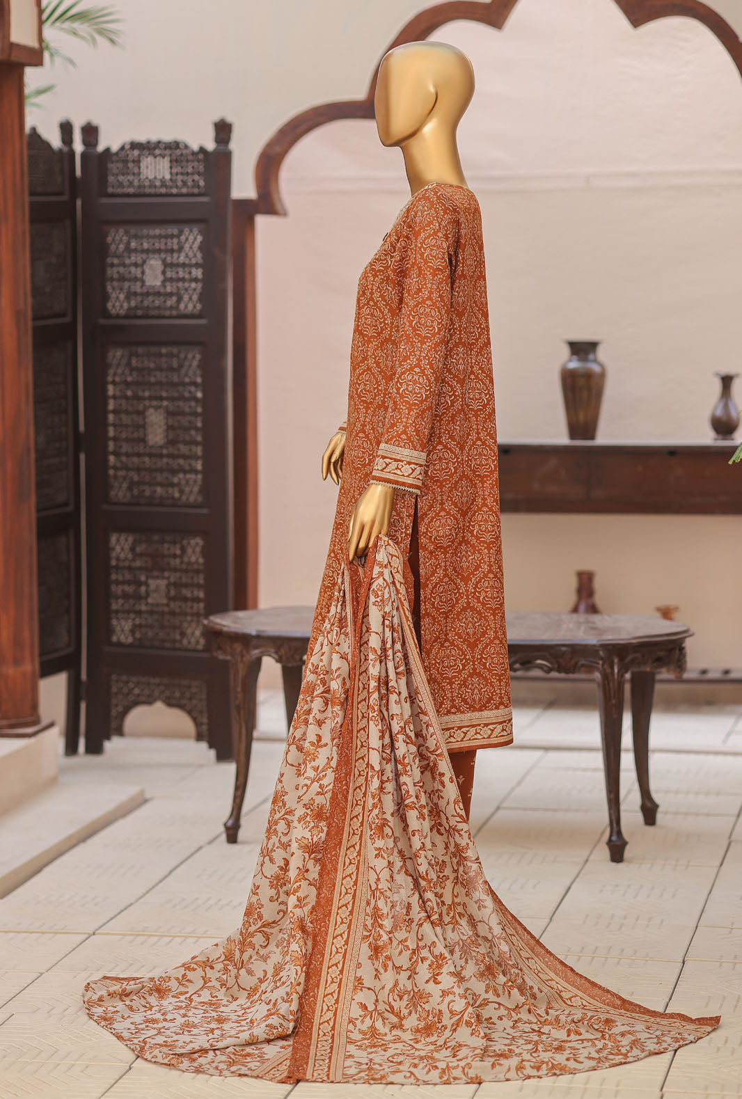 Daily Wear by HZ Textiles Unstitched Embroidered Lawn 3 Piece Suit PDW-3224 - Casual Collection