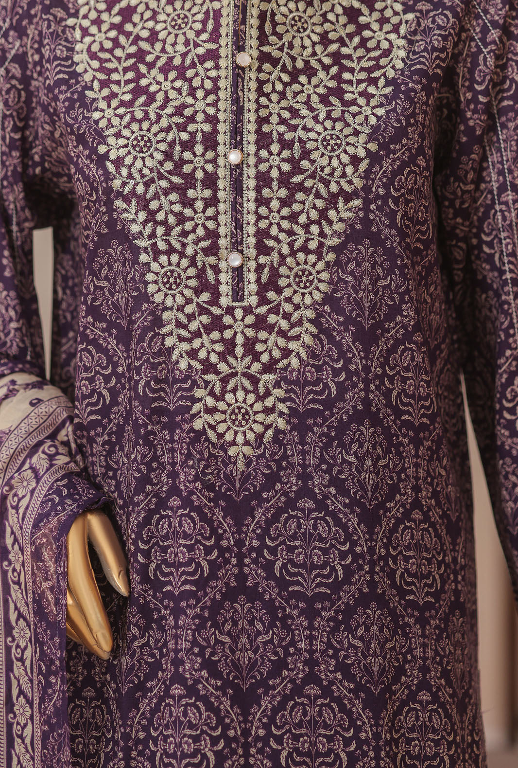 Daily Wear by HZ Textiles Unstitched Embroidered Lawn 3 Piece Suit PDW-3222 - Casual Collection
