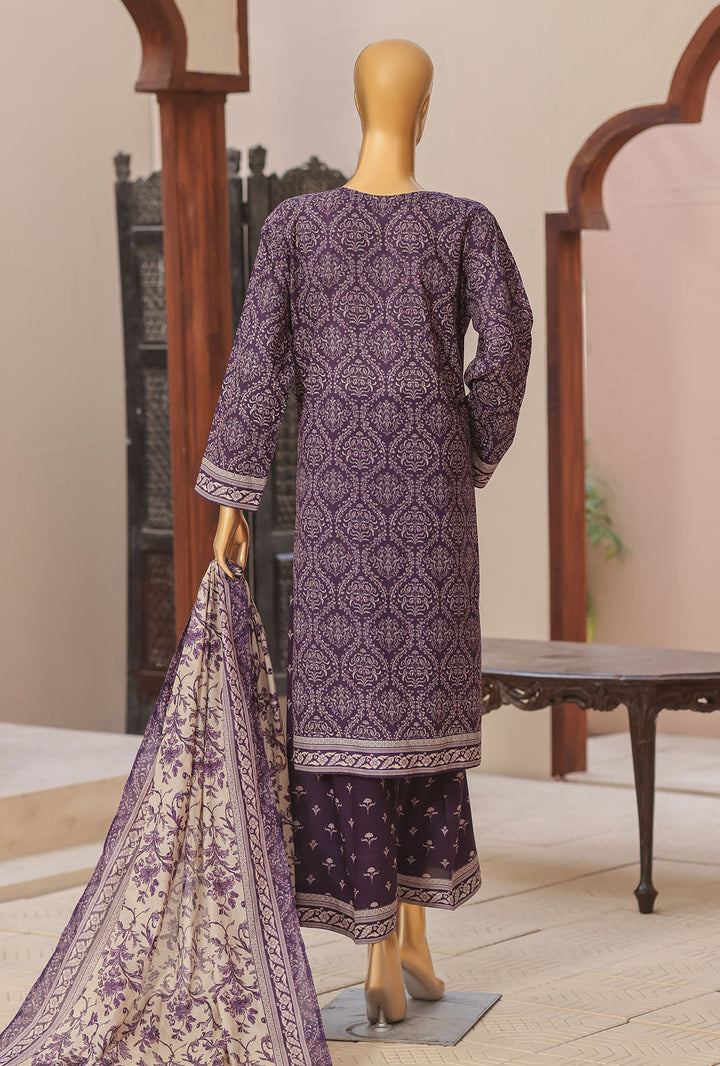 Daily Wear by HZ Textiles Unstitched Embroidered Lawn 3 Piece Suit PDW-3222 - Casual Collection