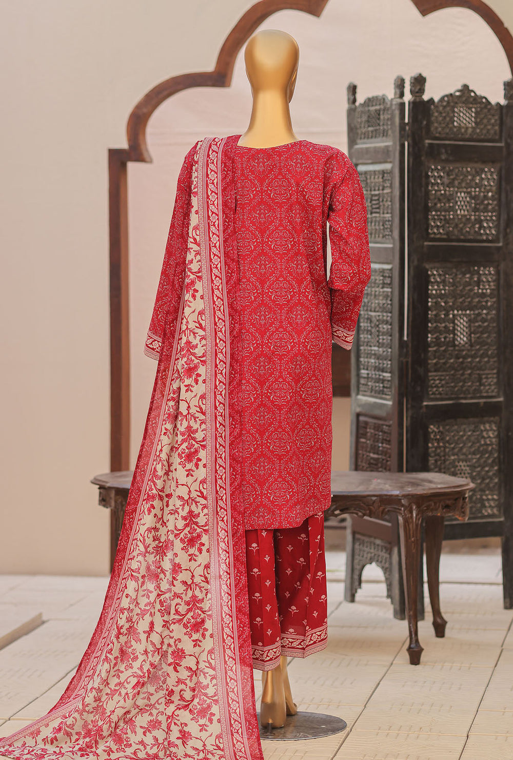 Daily Wear by HZ Textiles Unstitched Embroidered Lawn 3 Piece Suit PDW-3223 - Casual Collection