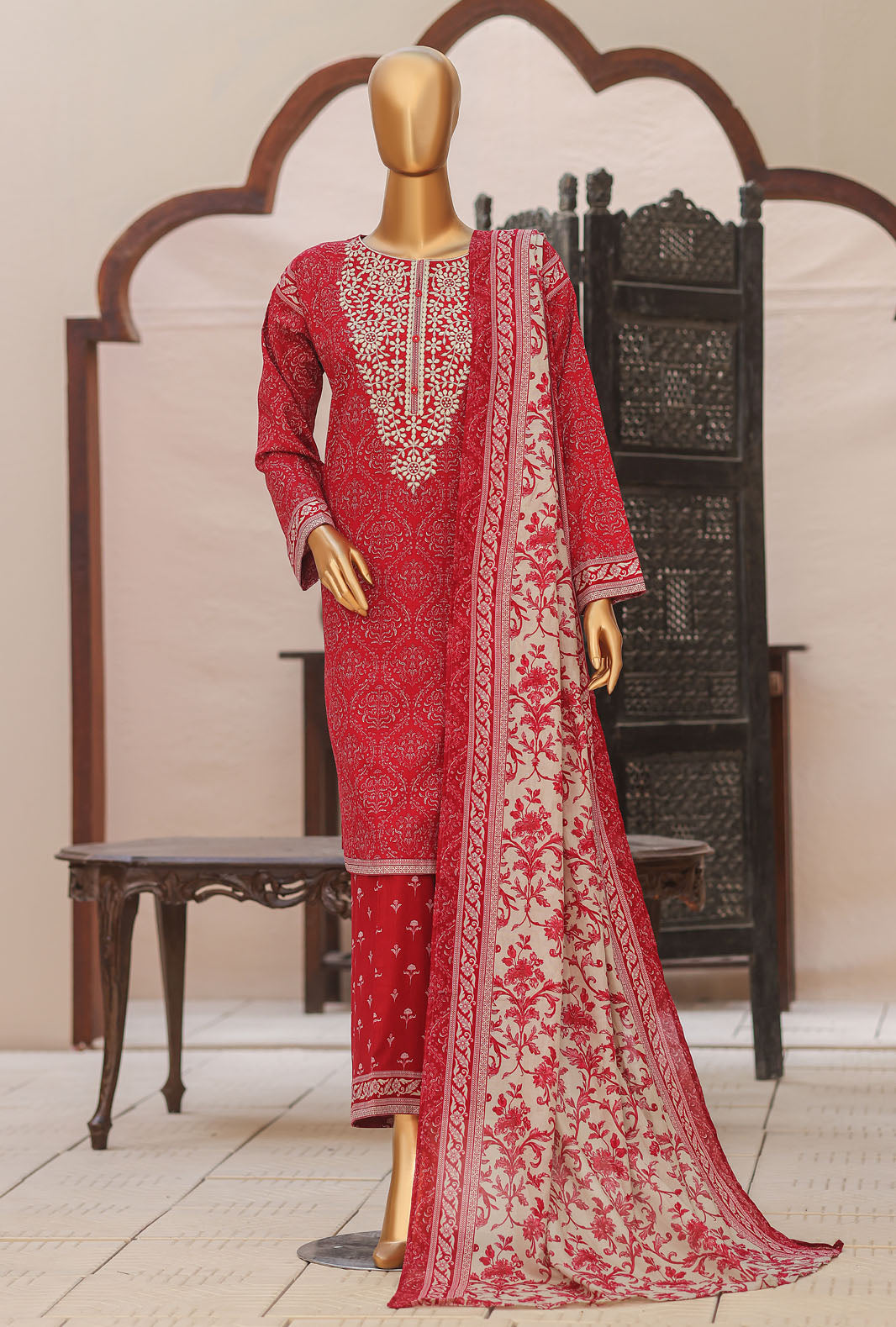 Daily Wear by HZ Textiles Unstitched Embroidered Lawn 3 Piece Suit PDW-3223 - Casual Collection